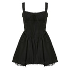 White Lace Panel A-Line Corset Dress