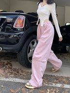Pink Oversized Baggy Cargo Pants