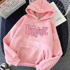 Letter Print Doll Loose Oversized Hoodie Long Sleeve Sweatshirt Sweater Pullover Jumper E-Girl Kawaii Korean Japanese Harajuku Streetwear