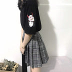 Cute Anime Demon Girl Cartoon Print Graphic Punk Goth Oversized Short Sleeve Tee Shirt T-shirt Top E-Girl Kawaii Korean Japanese Harajuku Streetwear