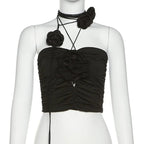 Black Rose Crop Top