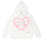 Bunny Love Heart Print Long Sleeve Hoodie
