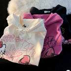 Graffiti Cat Print Hoodie