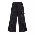 Black Cargo Denim Pants