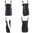 Sexy Black Casual Chain Metal Sling Belt Zipper Short Mini Dress Punk Goth E-Girl Kawaii Korean Japanese Harajuku Streetwear