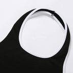 Black & White Patchwork Halter Top
