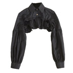 Puff Ruffle Collar Long Sleeve Blouse