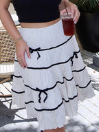 Sweet Bow High Waist Midi Skirt