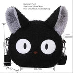 Cute 3D Black Cat Japanese Anime Cartoon Plush Shoulder Bag