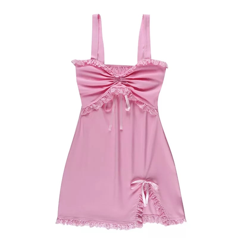 Cute Sweet Sexy Pink Slash Sleeveless Ruffles Sheath Tank Mini Bodycon Dress Aesthetic Casual E-Girl Kawaii Korean Japanese Harajuku