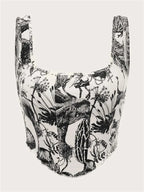 Black & White Plant Print Tank Top