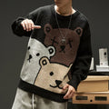 Cute Cartoon Bear Oversized Sweater Long Sleeve Knit Pullover Winter Aesthetic Casual E-Girl Kawaii Korean Japanese Harajuku