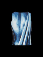Blue Retro Body Print Tank Top