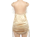 Cute Sexy Black Spaghetti Strap Backless Bodycon Dress Party Kawaii Korean Japanese Harajuku Chinese Retro Streetwear Aesthetic Fashion
