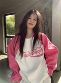 Pink Patchwork Long Sleeve Sweatshirt