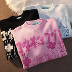 Anime Girl Oversized Knit Long Sleeve Sweater