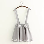 Cute Cartoon Sweet Cat Dog Paw Embroidery Skater Skirt Strap Suspenders Mini Skirt E-Girl Kawaii Korean Japanese Harajuku Streetwear