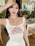 Beige Angel Cupid Bow Print Camisole