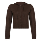 Brown Knit Long Sleeve Jacket