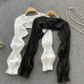 Puff Cropped Long Sleeve Cardigan
