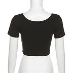Pink Square Neck Crop Top