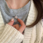 Pink Rhinestone Crystal Star Pendant Necklace
