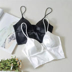 Cute Black White Shiny Silk Crop Top Sleeveless Shirt Tank Spaghetti Strap Blouse Summer Club Party E-Girl Kawaii Korean Japanese Harajuku Streetwear