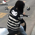 Japanese Anime Collar Stripe Long Sleeve Shirt