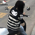 Japanese Anime Collar Stripe Long Sleeve Shirt