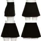 Black Ruffle High Waist Bloomers Mini Skirt