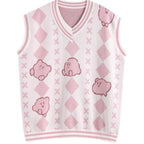Pink Anime Japanese Sweater Vest