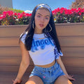 Sexy Angel Letter Graphic Print Casual Summer Short Sleeve Shirt T-shirt Tee Top E-Girl Kawaii Korean Japanese Harajuku Retro Streetwear Fashion