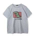 Cute Vintage Dinosaur Print Cartoon Short Sleeve Shirt T-shirt Tee Punk Funny Sweet Summer Casual E-Girl Kawaii Korean Japanese Harajuku Streetwear
