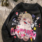 Cute Toga Anime Girl Cartoon Print Oversize Long Sleeve T-shirt Sweater Hoodie Aesthetic Casual Summer E-Girl Kawaii Korean Japanese Harajuku