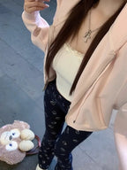 Pink Rabbit Ear Zipper Hoodie