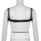 Lace Shoulder Bow Tank Top