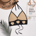 Heart Boho Crochet Backless Halter Top