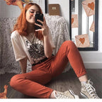 Cute Tarot Card Sun Moon Print Short Sleeve Shirt T-shirt Tee Top Kawaii Korean Japanese Harajuku Chinese Retro Streetwear Aesthetic Fashion