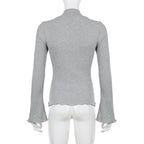 2PCS Milkmaid Patchwork Long Sleeve T-shirt