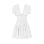 White Puff Sleeve Mini Dress