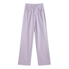 Cute Vintage Purple Baggy Loose Straight High Waisted Pants Wide Leg Denim Trousers Aesthetic Casual Summer E-Girl Kawaii Korean Japanese Harajuku