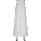 White Low Waist Maxi Skirt