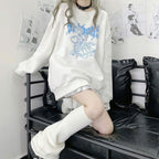 Knuckle Ring Bad Girl Print Sweater