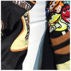 Cute Chocolate Embroidery Patch Retro Oversize Vintage Racer Jackets Long Sleeve Pullover Aesthetic Casual E-Girl Kawaii Korean Japanese Harajuku