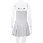 Preppy Bow Patchwork Strapless Mini Dress