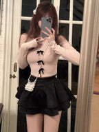 Bow Off Shoulder Long Sleeve Top