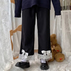 Sweet Bow Lacee Wide Leg High Waist Corduroy Trousers