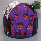 Summer Pink Purple Devil Print Button Down Casual Loose Short Sleeve Tee Shirt T-shirt Top E-Girl Kawaii Korean Japanese Harajuku Streetwear