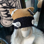 Blue Knit Star Cat Ears Hat