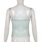 Blue Polka Dot Lace Camisole
